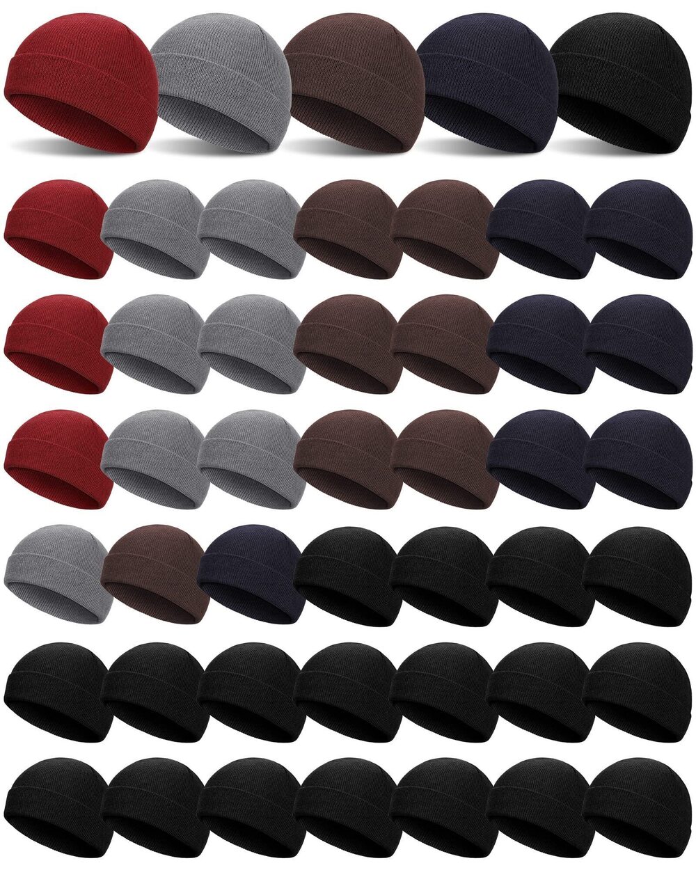 2306 48 Pcs Winter Beanies Bulk Unisex Warm Skull Cap Elastic Knitted